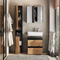 Vicco Set di mobili da bagno Antracite/Artisan 3 parti