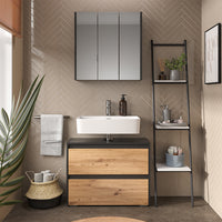 Vicco Set di mobili da bagno Antracite/Artisan 2 parti