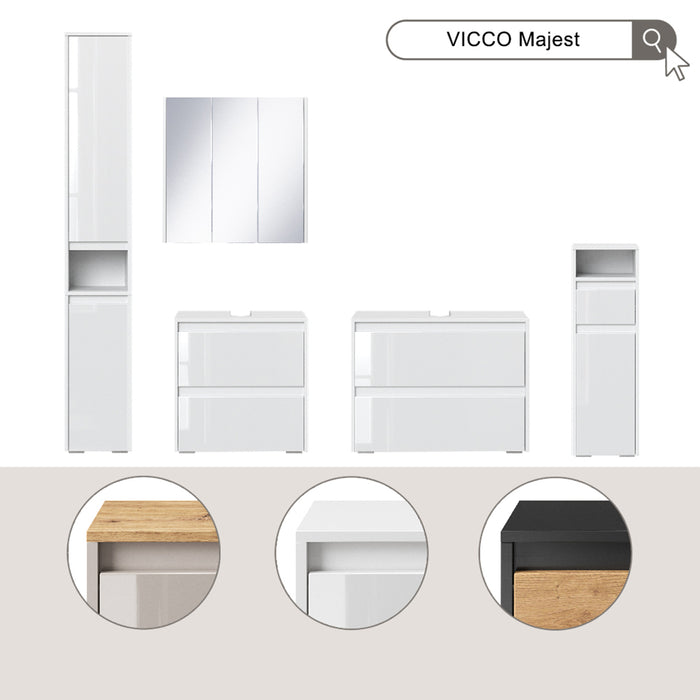 Vicco Set di mobili da bagno Antracite/Artisan 2 parti