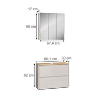 Vicco Set di mobili da bagno Cashmere/Artigianale 2 parti