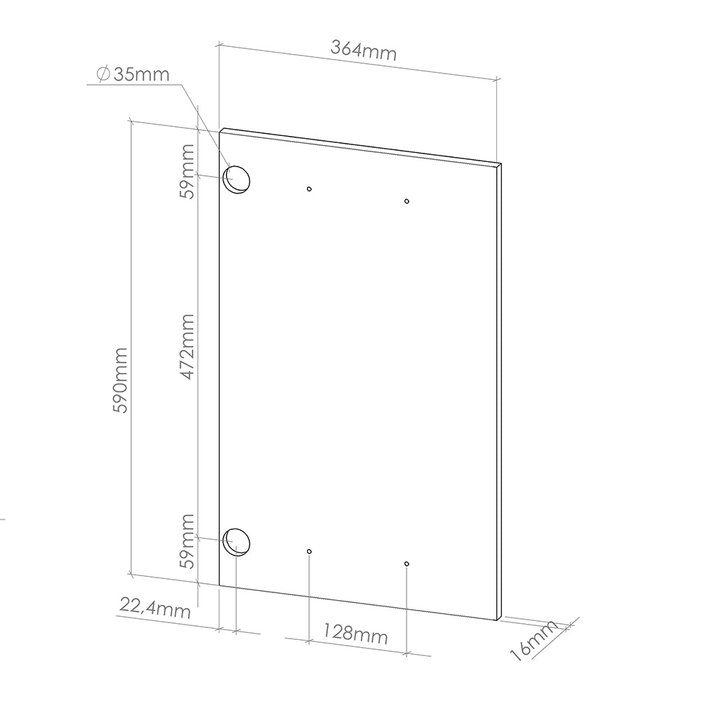 Vicco Frontale cucina Rosso 39.6 x 59 cm frontale del mobile per pensile ad angolo