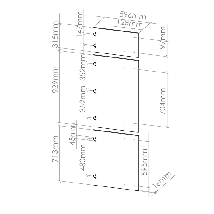 Vicco Frontale cucina Rosso 59.6 x 196 cm frontale del mobile per mobile per frigorifero