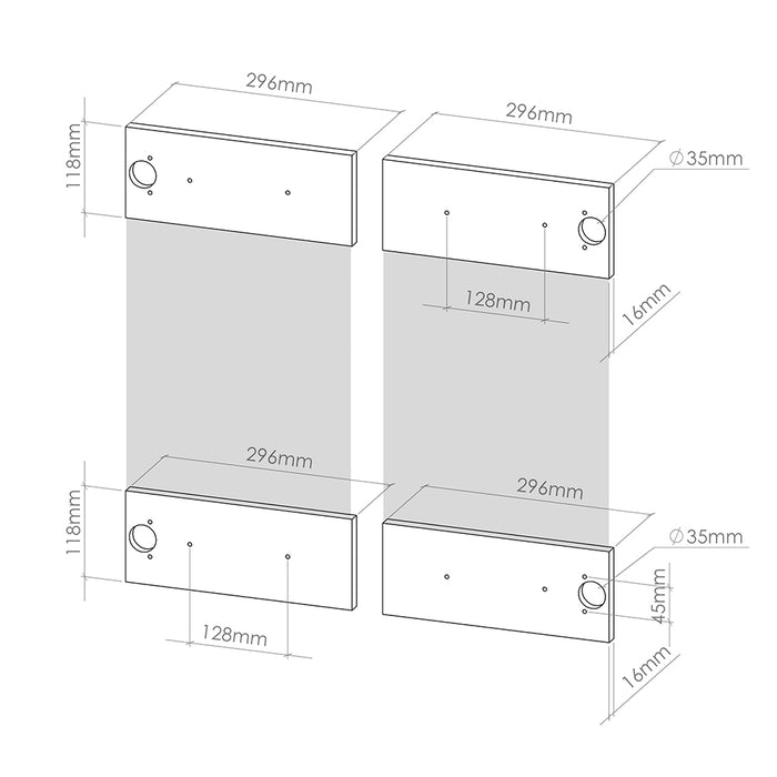 Vicco Frontale cucina Bianco 59.2 x 59 cm frontale del mobile per pensile con vetro
