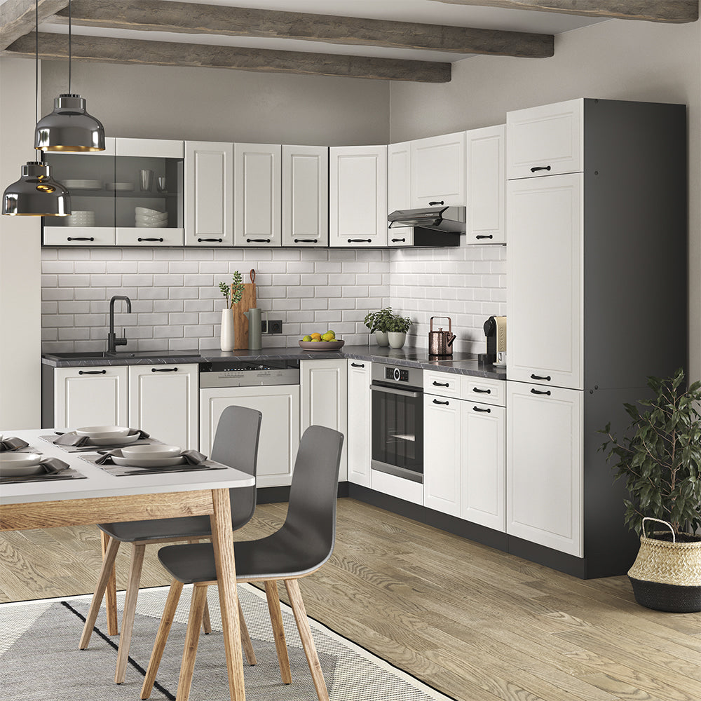 Vicco Frontale cucina Bianco casa di campagna 59.6 x 88.4 cm frontale del mobile per mobile da incasso microonde