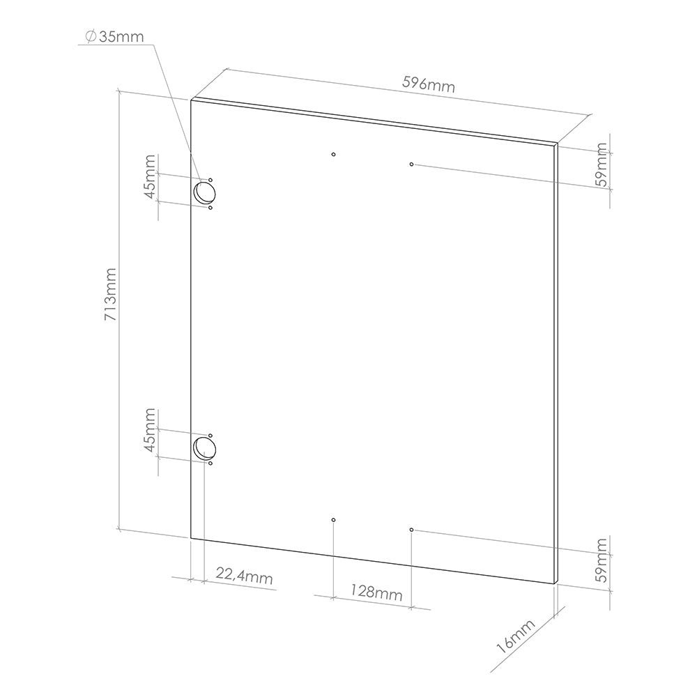 Vicco Frontale cucina Rosso lucido 59.6 x 71.3 cm frontale del mobile per mobile forno a mezza altezza