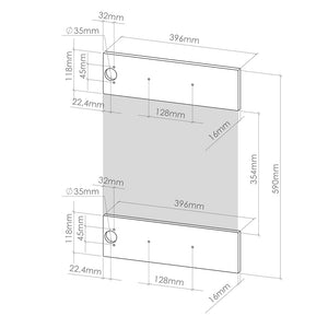 Vicco Frontale cucina Grigio-blu 39.6 x 59 cm frontale del mobile per pensile con vetro