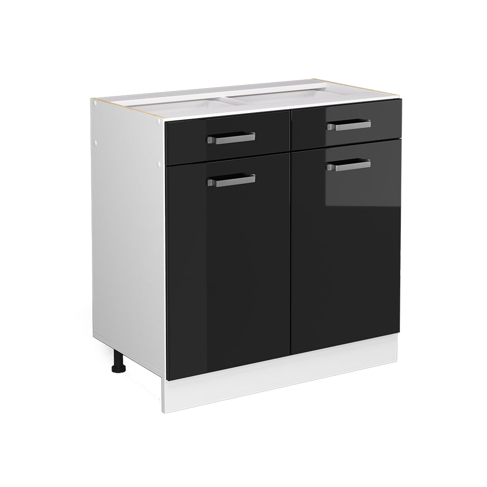 Vicco Frontale cucina Nero lucido 79.2 x 70.8 cm frontale del mobile per mobile base con cassetti