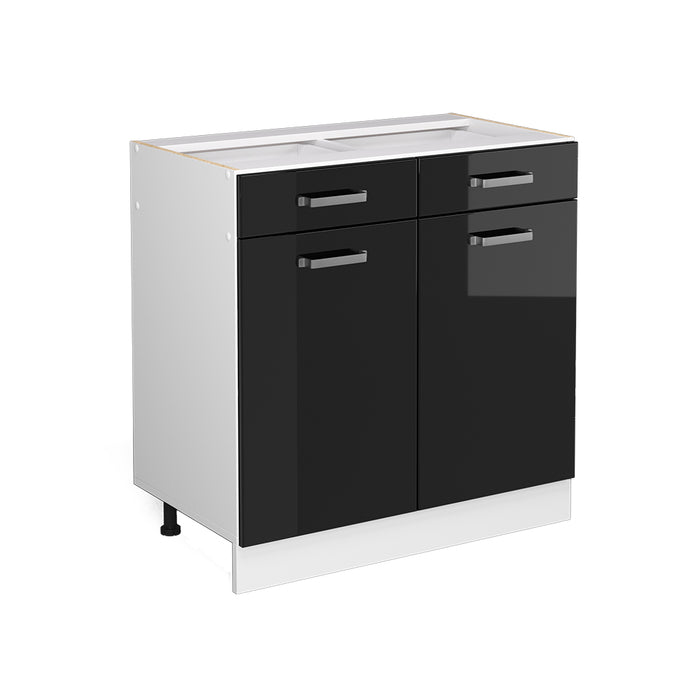 Vicco Frontale cucina Nero lucido 79.2 x 70.8 cm frontale del mobile per mobile base con cassetti