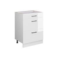 Vicco Frontale cucina Bianco lucido 59.6 x 71.3 cm frontale del mobile per mobile base con cassetti