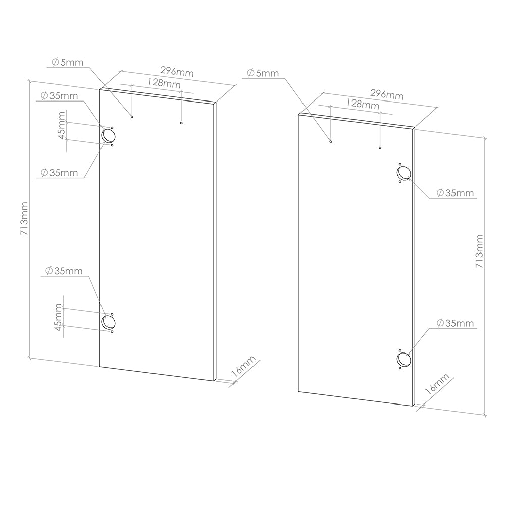 Vicco Frontale cucina Calcestruzzo nero 59.2 x 71.3 cm frontale del mobile per mobile base