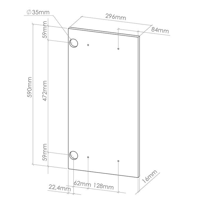 Vicco Frontale cucina Calcestruzzo nero 29.6 x 59 cm frontale del mobile per pensile