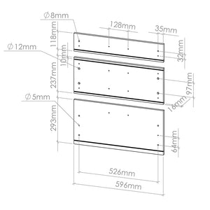 Vicco Frontale cucina Calcestruzzo nero 59.6 x 71.3 cm frontale del mobile per mobile base con cassetti