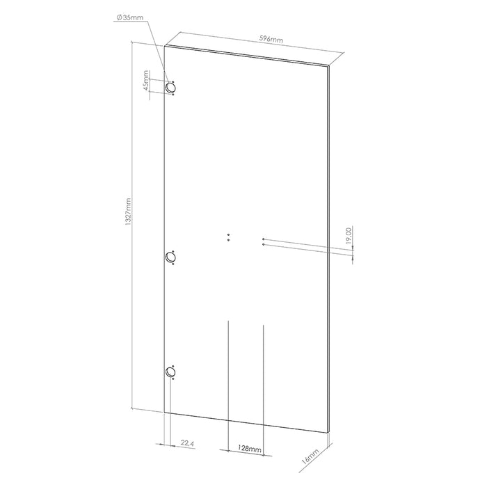 Vicco Frontale cucina Calcestruzzo nero 59.6 x 132.7 cm frontale del mobile per dispensa