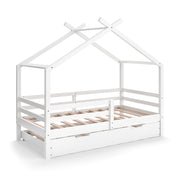 Vitalispa Letto montessori bambini Bianco 160 x 80 cm con letto ospite estraibile