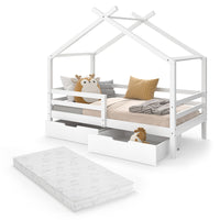 Vitalispa Letto montessori bambini Bianco 160 x 80 cm con box e materasso