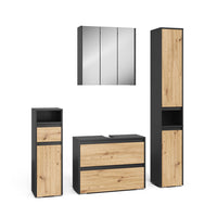 Vicco Set di mobili da bagno Antracite/Artisan 4 parti