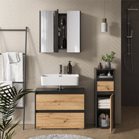 Vicco Set di mobili da bagno Antracite/Artisan 3 parti