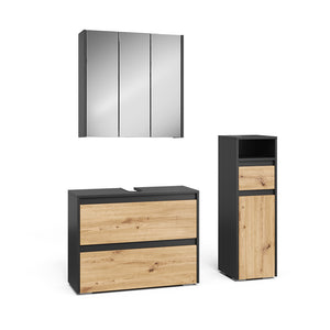 Vicco Set di mobili da bagno Antracite/Artisan 3 parti