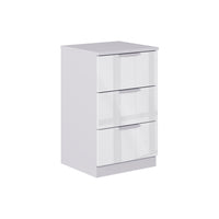 Vicco Comodino camera da letto Bianco lucido 37.6 x 61.8 cm con 3 cassetti