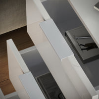 Vicco Comodino camera da letto Bianco lucido 37.6 x 61.8 cm con 3 cassetti