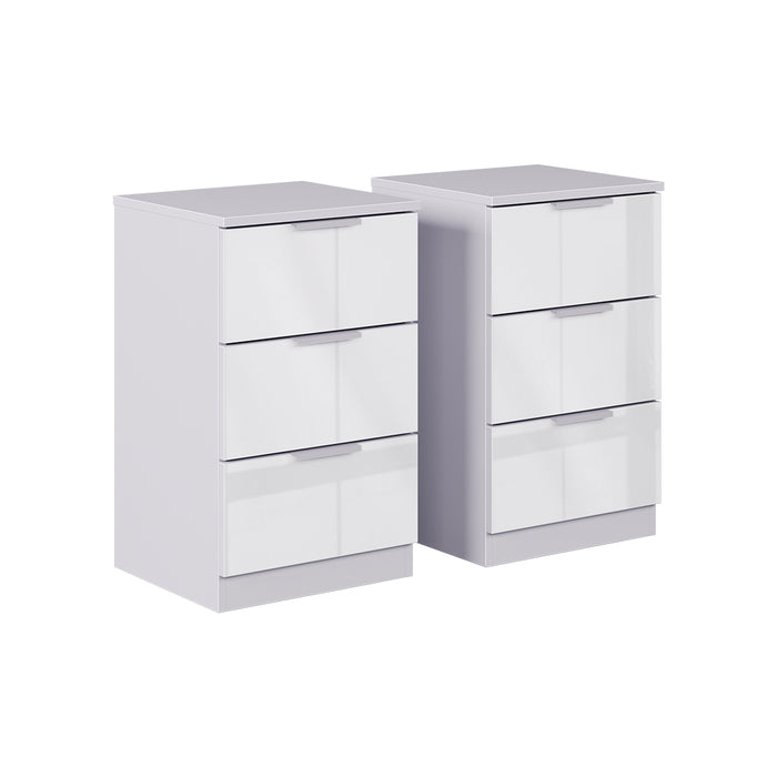 Vicco Comodino Bianco lucido con cassetti