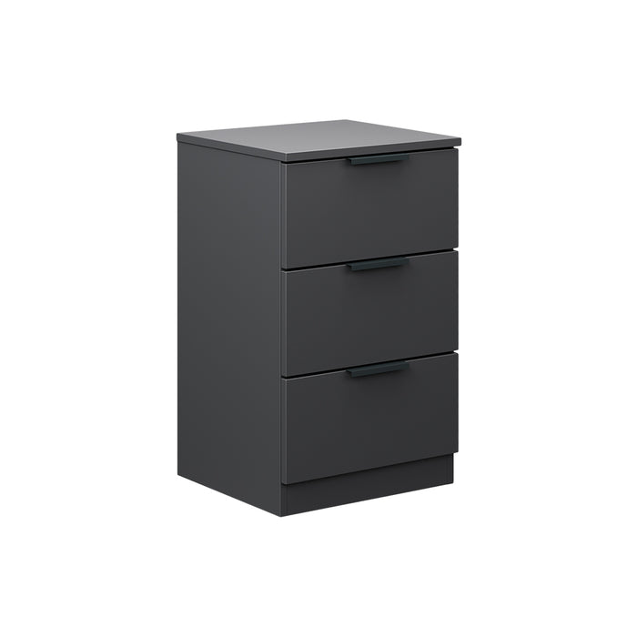 Vicco Comodino camera da letto Nero 37.6 x 61.8 cm con 3 cassetti