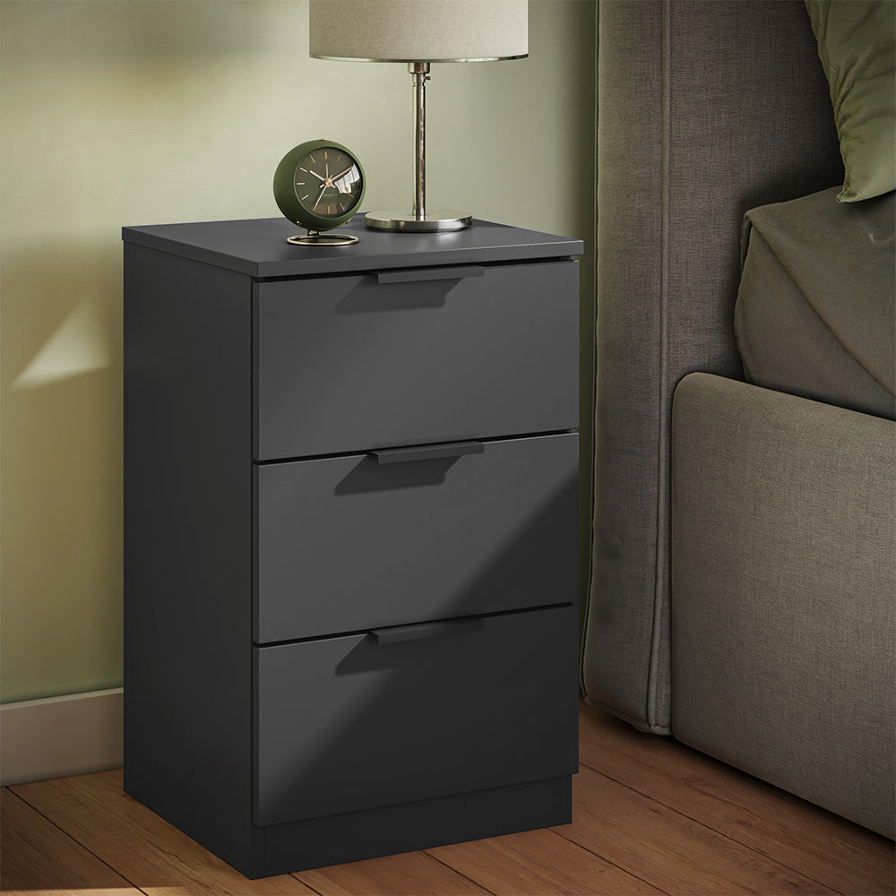 Vicco Comodino camera da letto Nero 37.6 x 61.8 cm con 3 cassetti