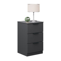 Vicco Comodino camera da letto Nero 37.6 x 61.8 cm con 3 cassetti