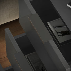 Vicco Comodino camera da letto Nero lucido 37.6 x 61.8 cm con 3 cassetti