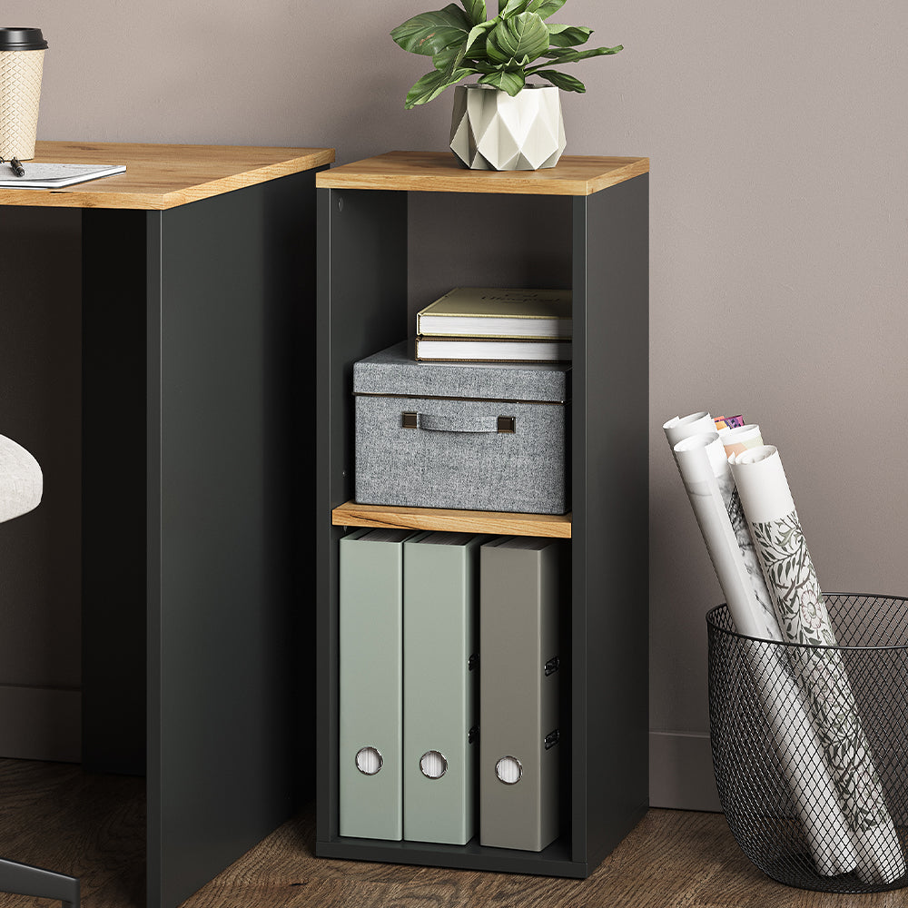 Vicco Libreria Antracite/quercia dorata 30 x 74 cm con 2 scomparti aperti