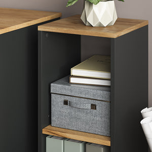 Vicco Libreria Antracite/quercia dorata 30 x 74 cm con 2 scomparti aperti