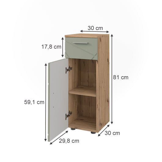 Vicco mobiletto bagno Verde salvia 30 x 81 cm