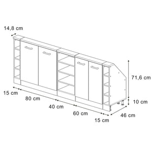 Vicco Set di mobili sottotetto Quercia dorata Set di 5