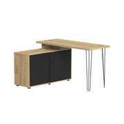 Vicco Scrivania angolare Nero 135 x 55 cm con schedario