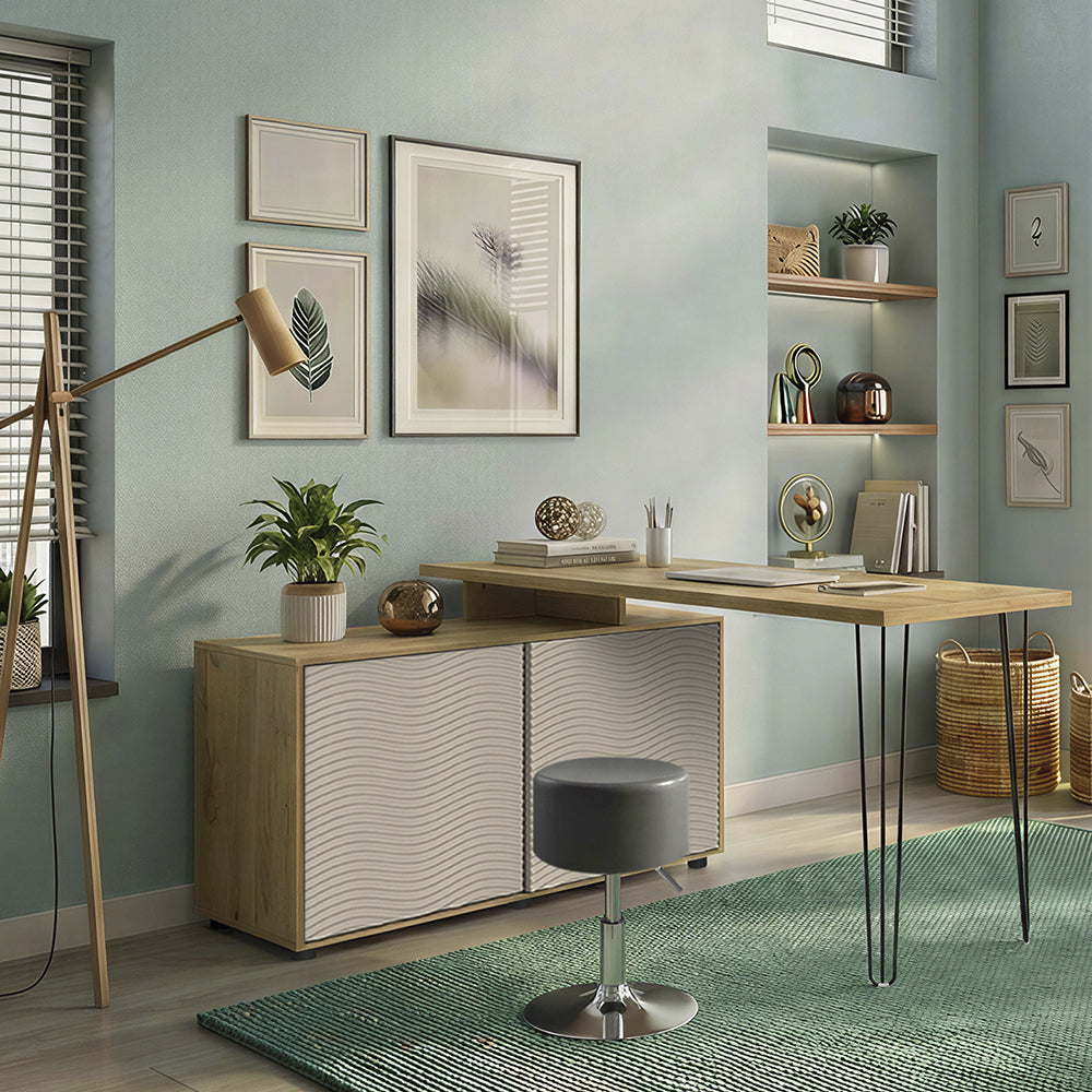 Vicco Scrivania angolare Cachemire 135 x 55 cm con schedario