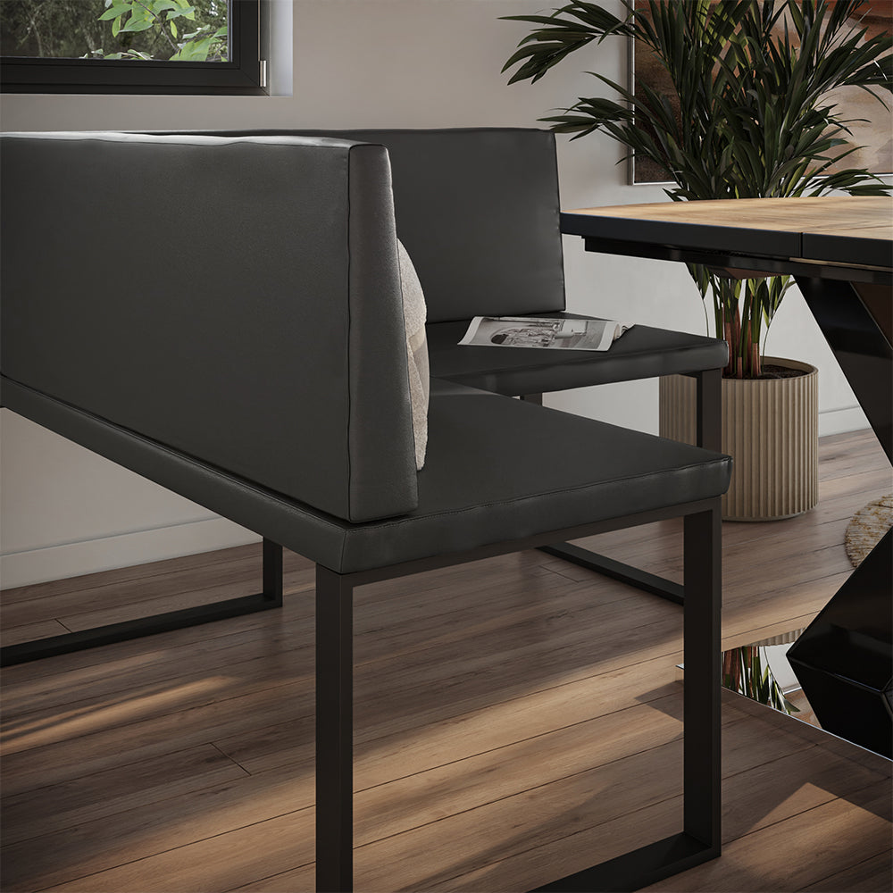 Vicco panca ad angolo Nero 120 x 120 cm