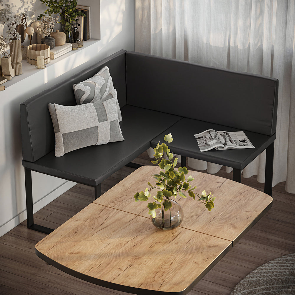 Vicco panca ad angolo Nero 120 x 120 cm