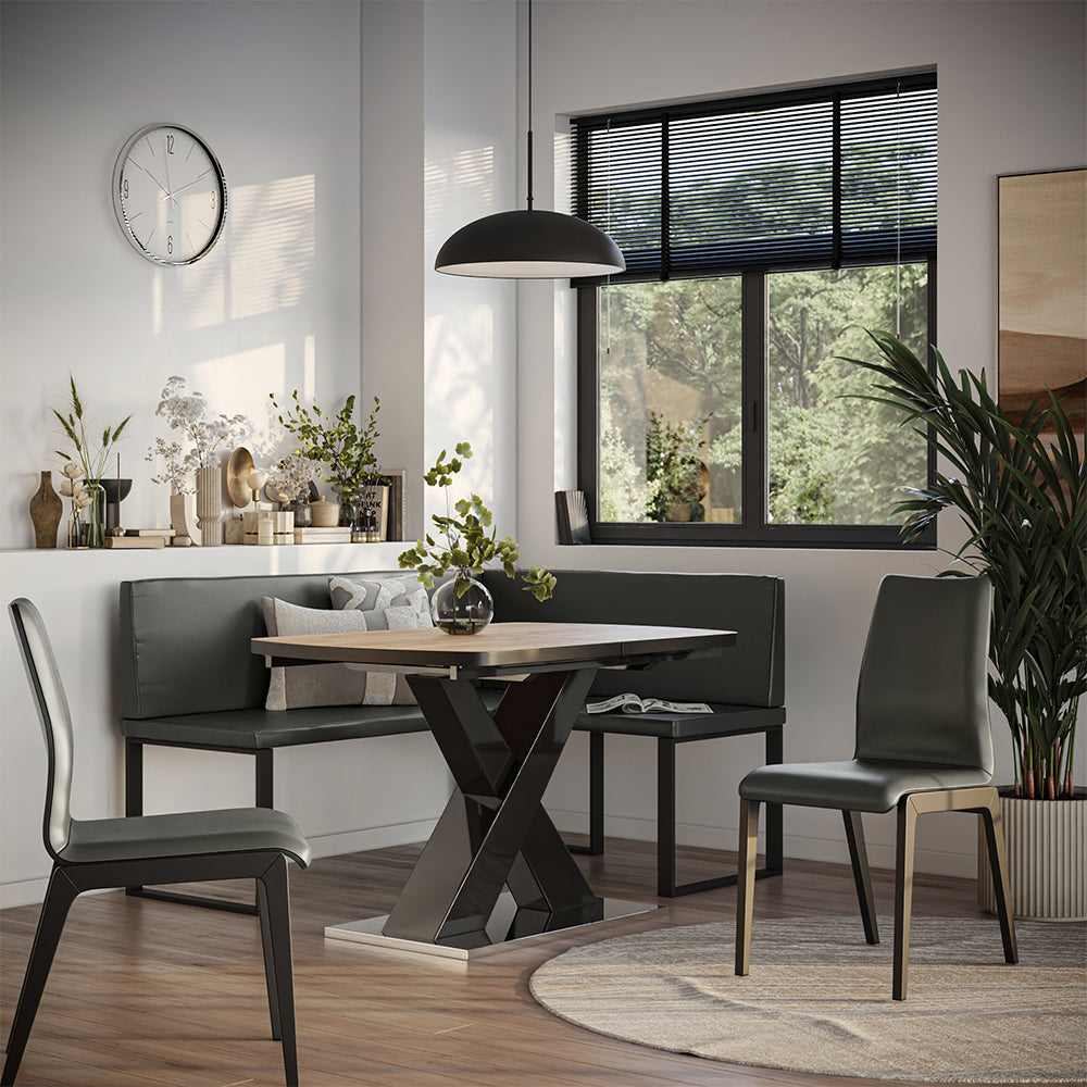 Vicco panca ad angolo Nero 120 x 150 cm