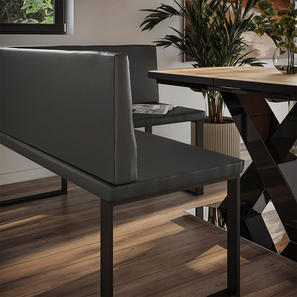 Vicco panca ad angolo Nero 120 x 150 cm