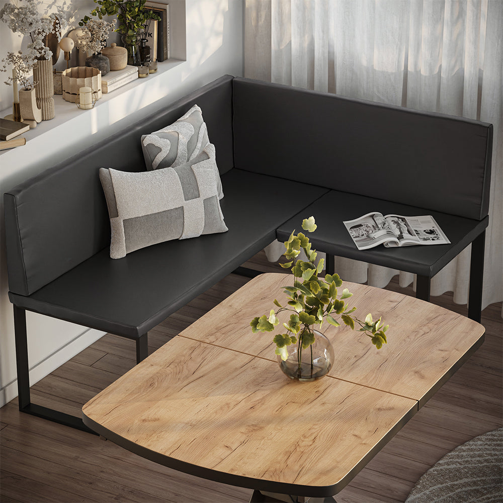 Vicco panca ad angolo Nero 120 x 150 cm