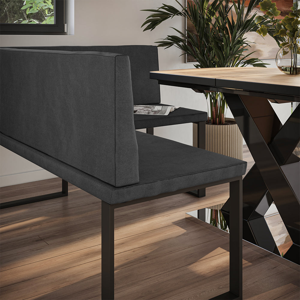 Vicco panca ad angolo Antracite 120 x 150 cm