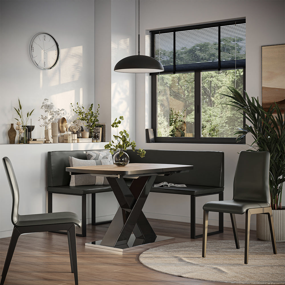 Vicco panca ad angolo Nero 120 x 150 cm