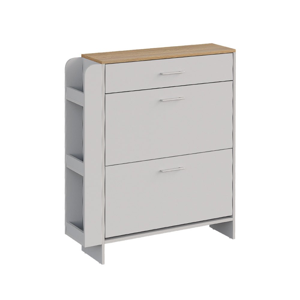 Vicco Mobile porta scarpe Bianco/quercia 88.4 x 101.6 cm Con scomparti aperti e chiusi