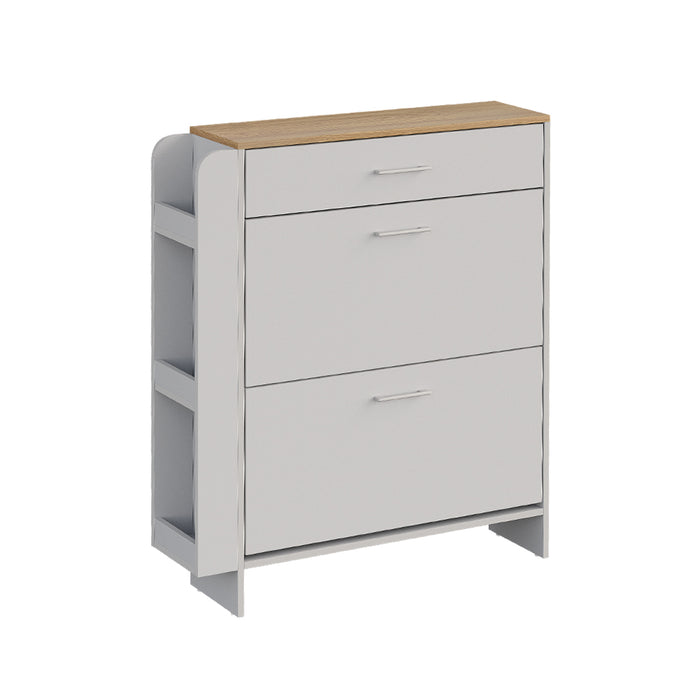 Vicco Mobile porta scarpe Bianco/quercia 88.4 x 101.6 cm Con scomparti aperti e chiusi