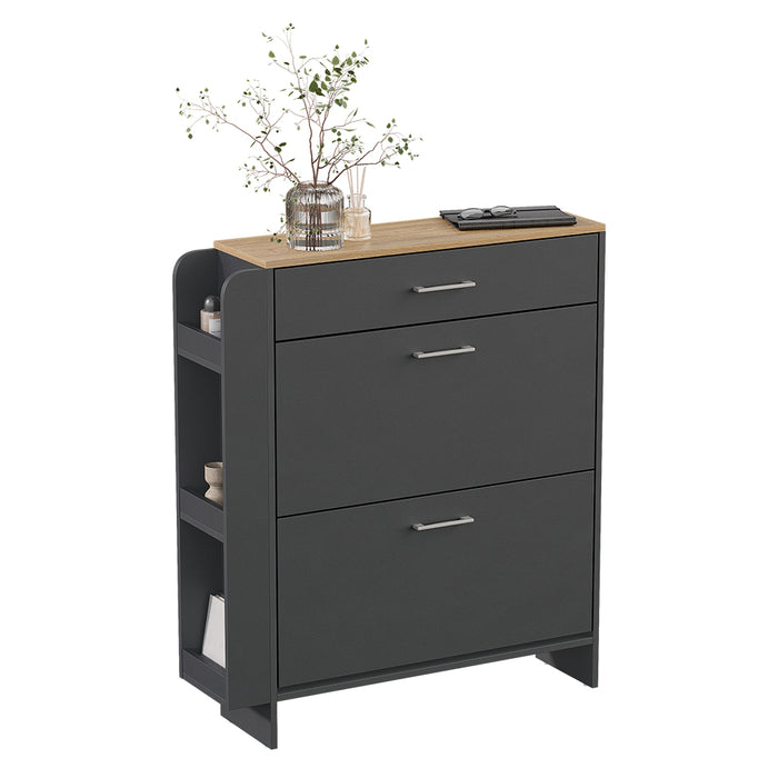 Vicco Mobile porta scarpe Antracite/quercia 88.4 x 101.6 cm Con scomparti aperti e chiusi