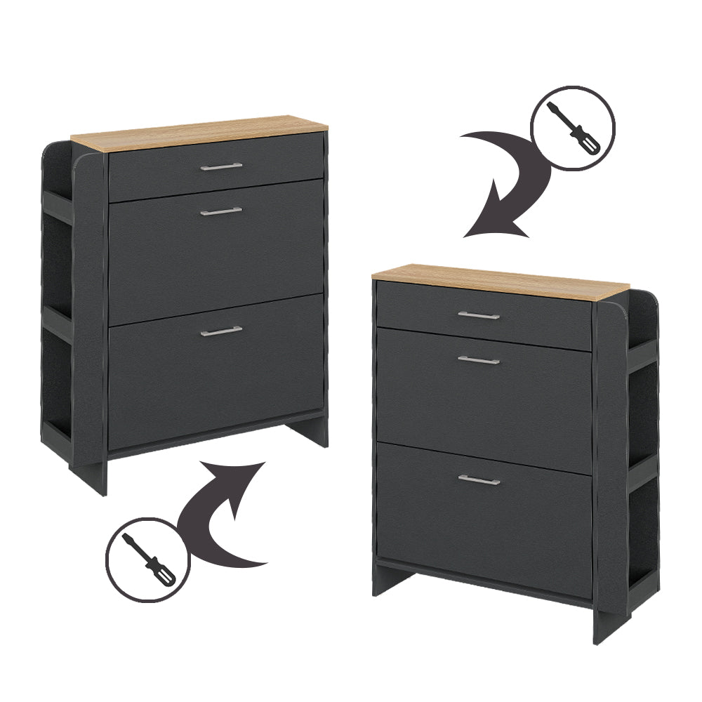 Vicco Mobile porta scarpe Antracite/quercia 88.4 x 101.6 cm Con scomparti aperti e chiusi