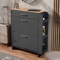 Vicco Mobile porta scarpe Antracite/quercia 88.4 x 101.6 cm Con scomparti aperti e chiusi