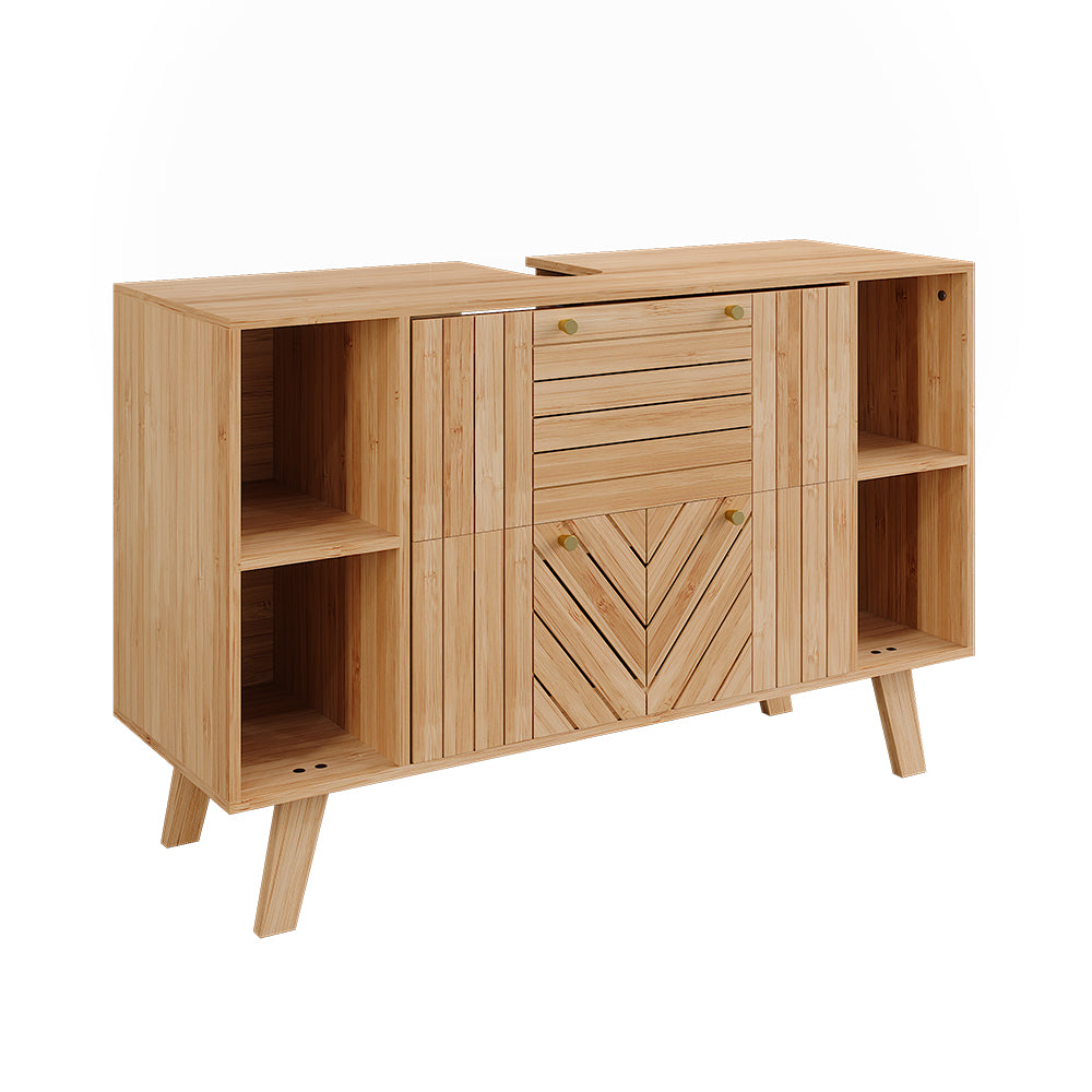 Vicco Mobile sottolavabo per bagno Bambù 100 x  cm con 2 cassetti