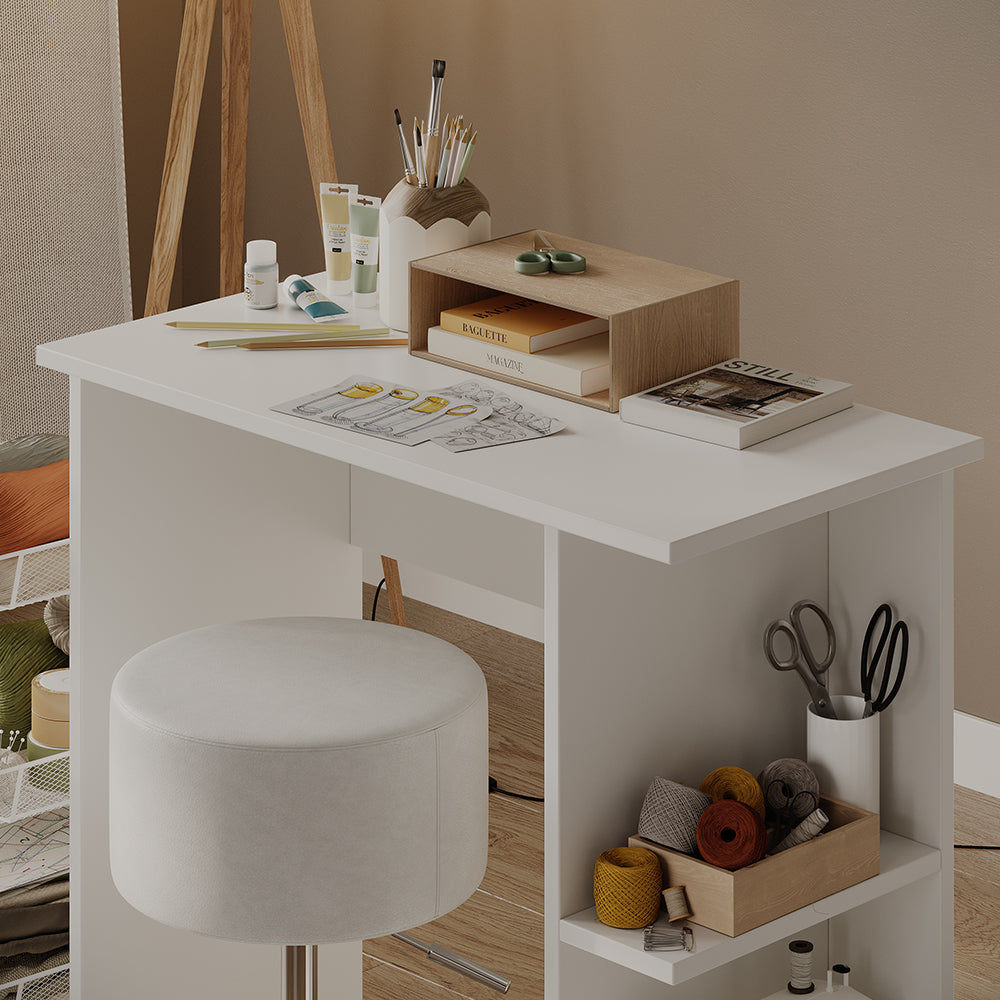 Vicco Scrivania con ripiani Bianco 80 x 40 cm