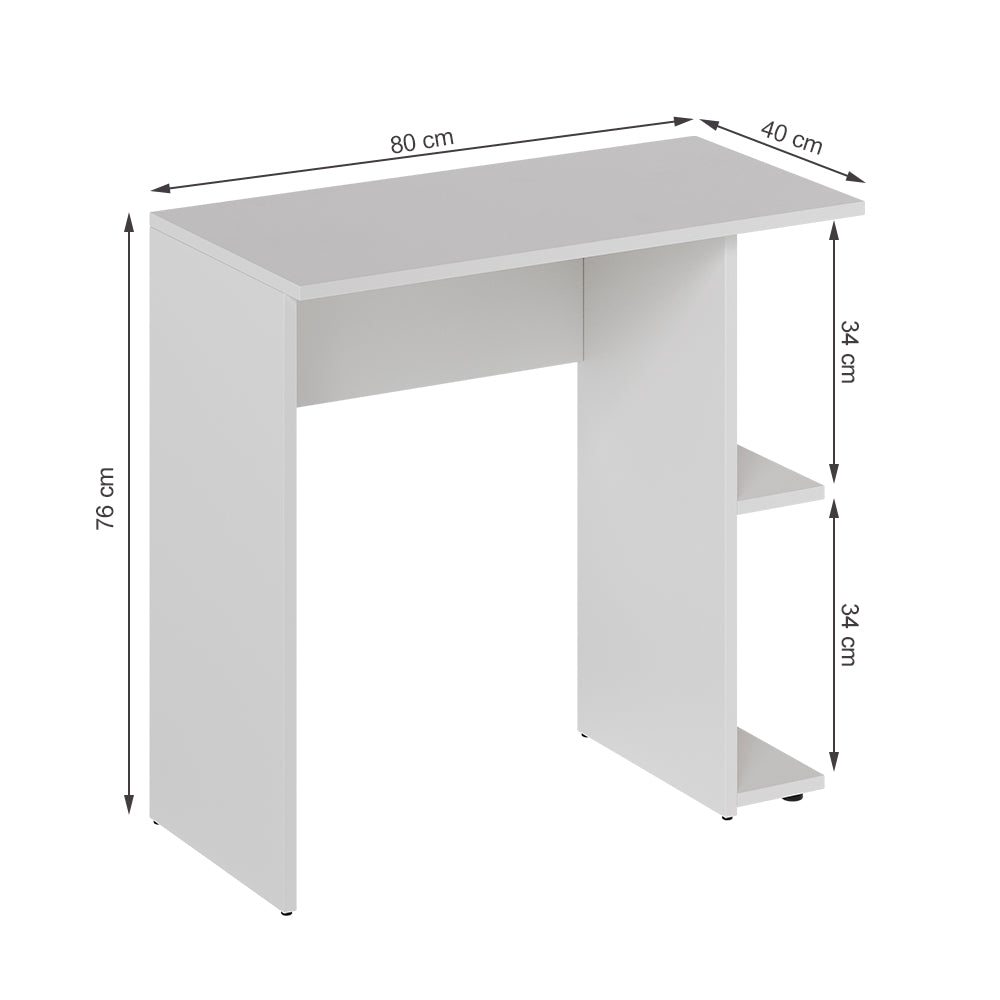 Vicco Scrivania con ripiani Bianco 80 x 40 cm